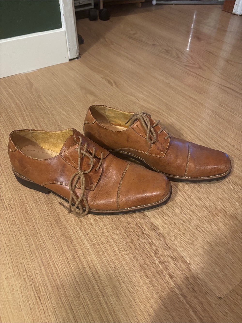 Sandro Moscoloni Tan Cap-Toe Lace-Up Oxfords